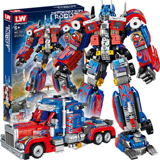 Đồ chơi lắp ráp mô hình robot biến hình transformers optimus prime và bumblebee lw7013 / lw7014