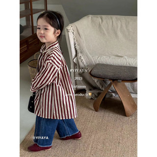 𝒀𝑰𝒀𝑨𝒀𝑨 𝑲𝑰𝑫𝑺 - Áo sơ mi kẻ vintage dáng dài kết hợp quần jeans cá tính