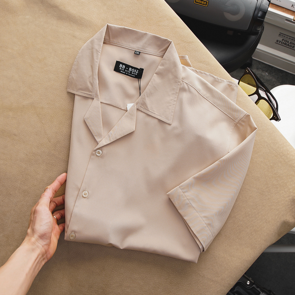 BIGSIZE - Áo sơ mi BB - Boiz nam tay ngắn cổ đăng tông bigsize 75 - 130kg