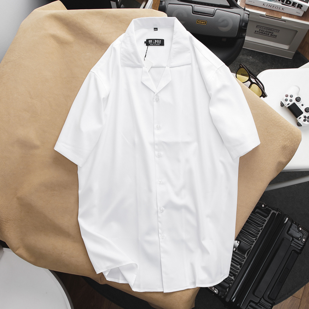 BIGSIZE - Áo sơ mi BB - Boiz nam tay ngắn cổ đăng tông bigsize 75 - 130kg