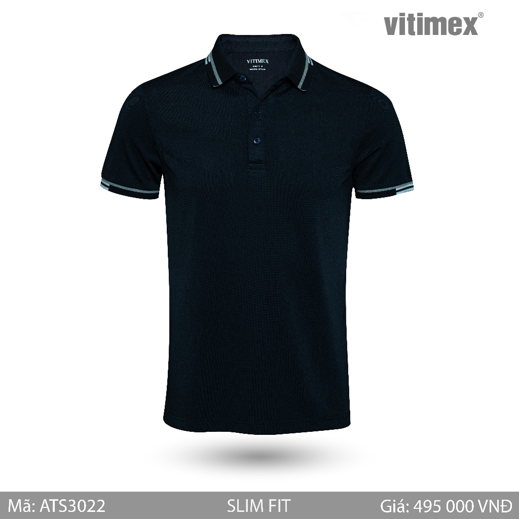 Áo thun nam Polo VITIMEX sợi Tre mềm mượt thoáng khí ATS3022