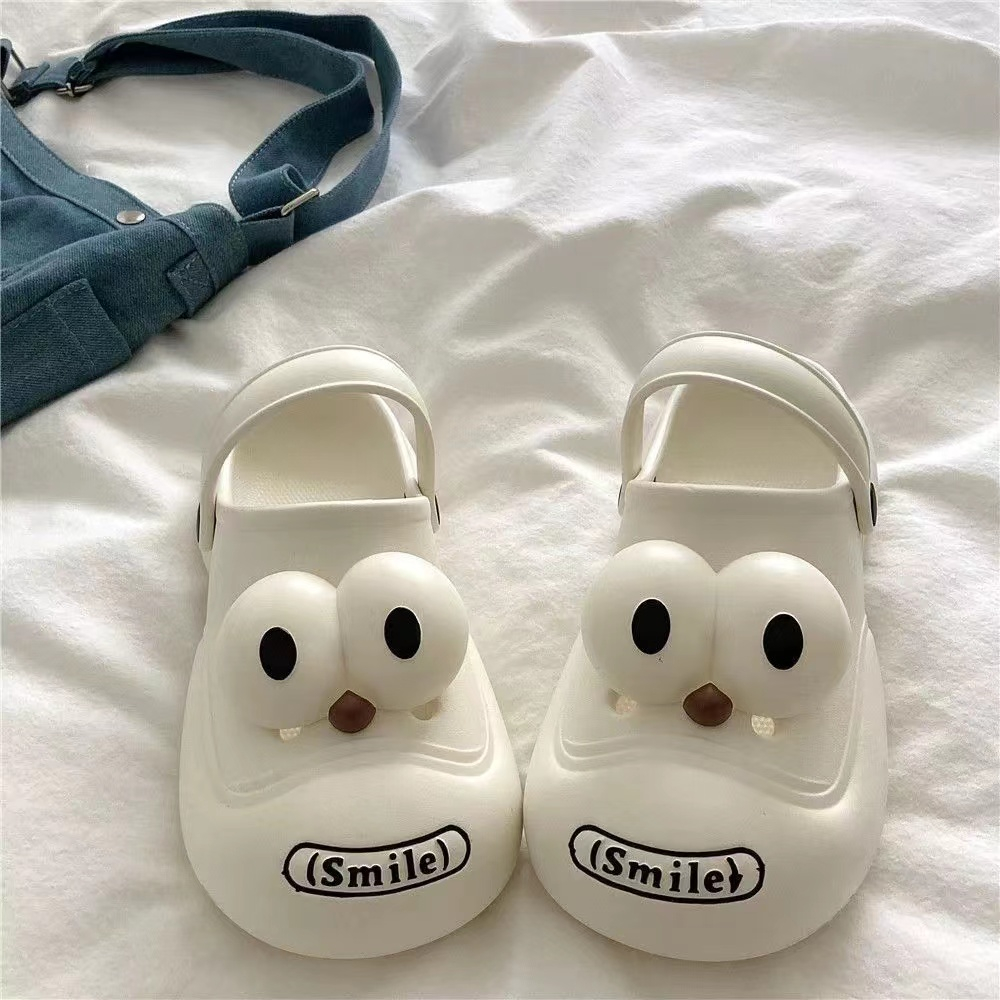 Dép Crocs Dép lê chó mắt to Dễ Thương Đế Cao Chất liệu EVA Dép hoạt hình