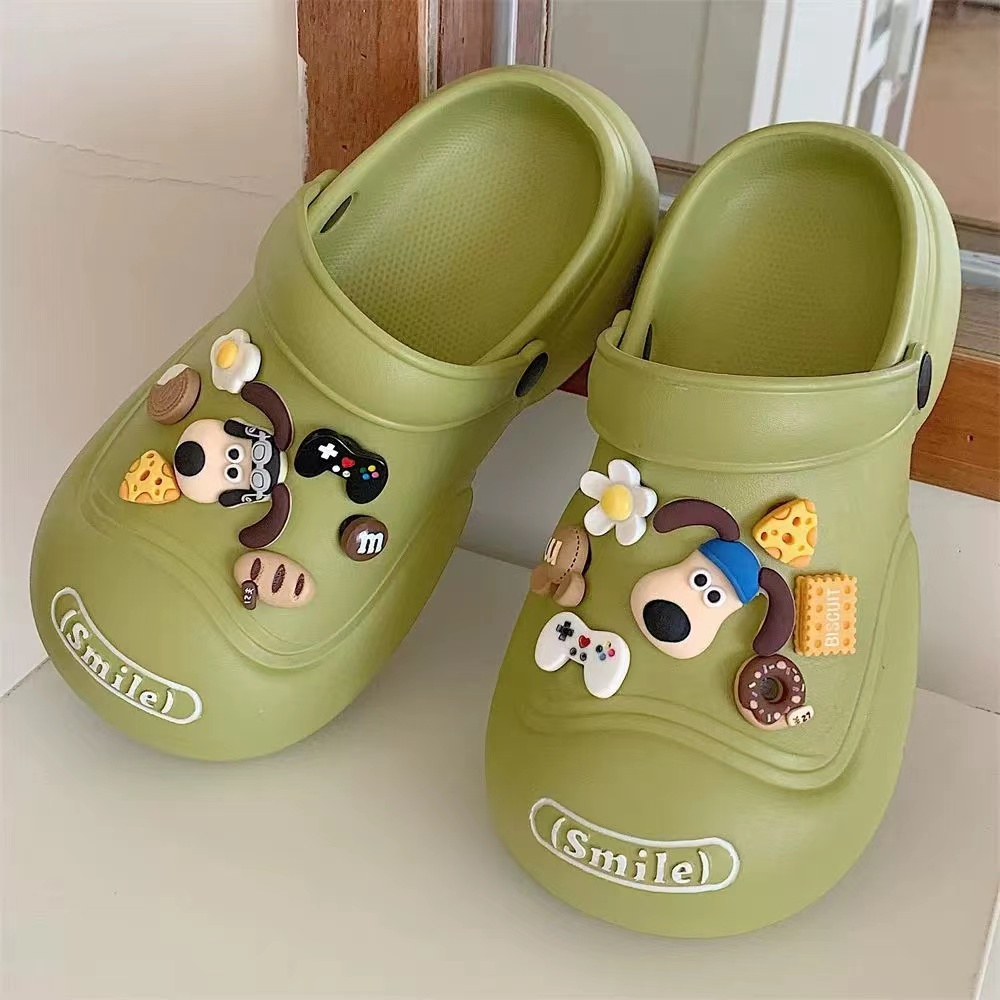 Dép Crocs Dép lê chó mắt to Dễ Thương Đế Cao Chất liệu EVA Dép hoạt hình