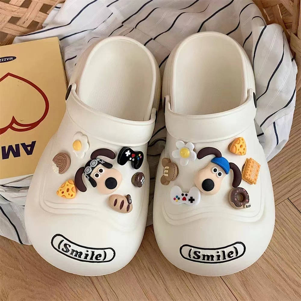 Dép Crocs Dép lê chó mắt to Dễ Thương Đế Cao Chất liệu EVA Dép hoạt hình