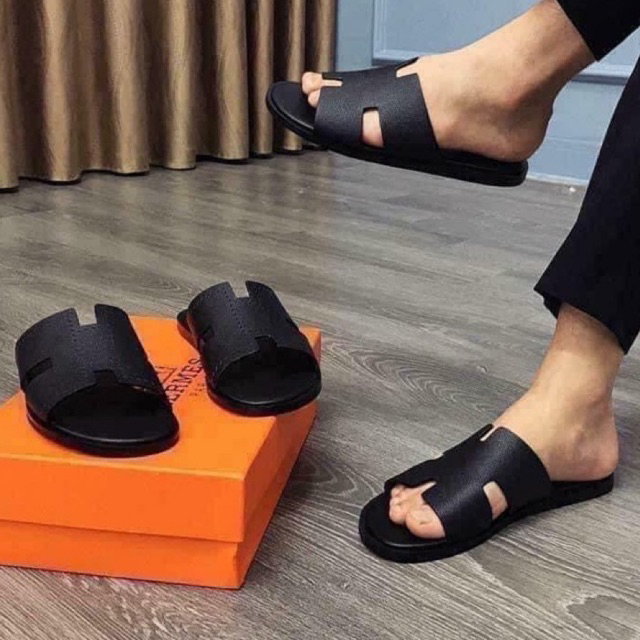 Dép da nam da pu bản hát trơn mờ kèm video thật