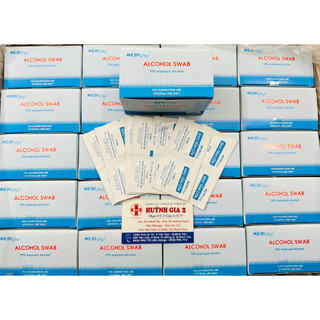 Gạc tẩm cồn medipro hộp 100 miếng chính hãng