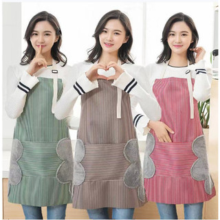 Tạp Dề Kẻ Hoa Có Khăn Lau Tay Bên Hông, Tạp Dề Chống Thấm Nước