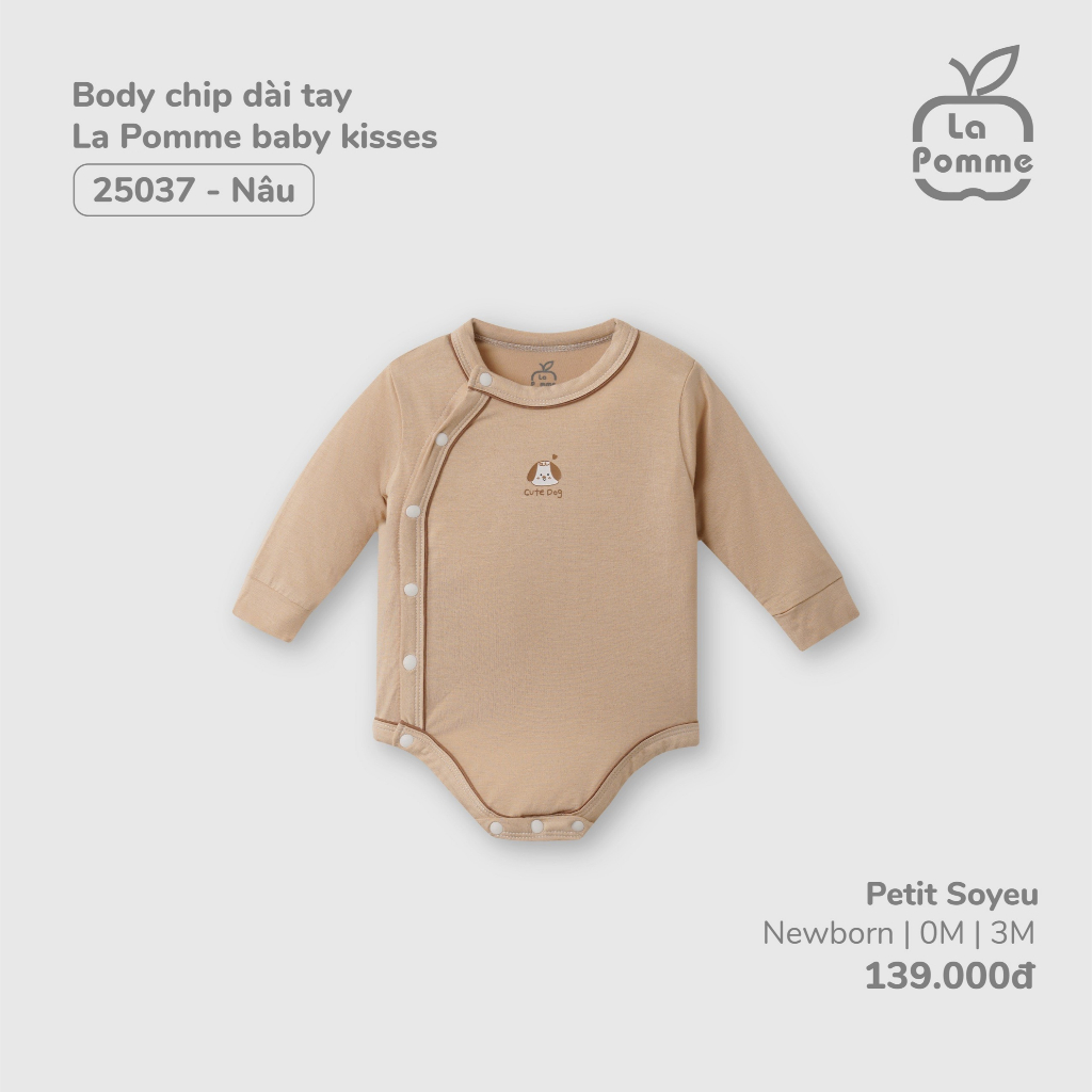 Body chip liền dài tay ngắn tay La Pomme mẫu mới mềm mịn, an toàn cho bé sơ sinh 25030 25035 25037 25004 23004 25046 240
