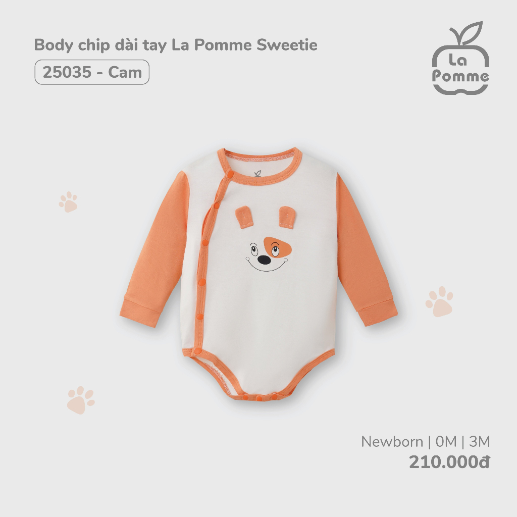 Body chip liền dài tay ngắn tay La Pomme mẫu mới mềm mịn, an toàn cho bé sơ sinh 25030 25035 25037 25004 23004 25046 240