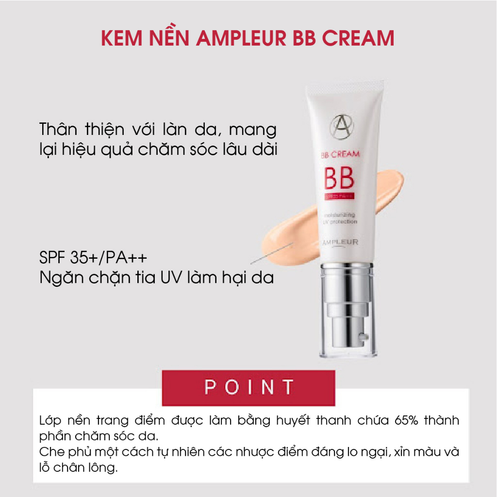 Kem nền AMPLEUR BB CREAM che khuyết điểm, lỗ chân lông và làm sáng da 40g