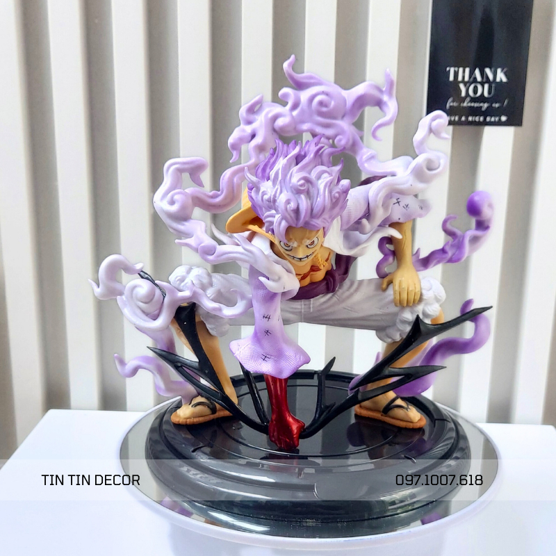 Mô Hình One Piece Luffy Gear 5 Tư Thế Ngồi Chuẩn Bị Chiến Đấu Có Hiệu Ứng Bộ Sưu Tầm One Piece 20 Cm