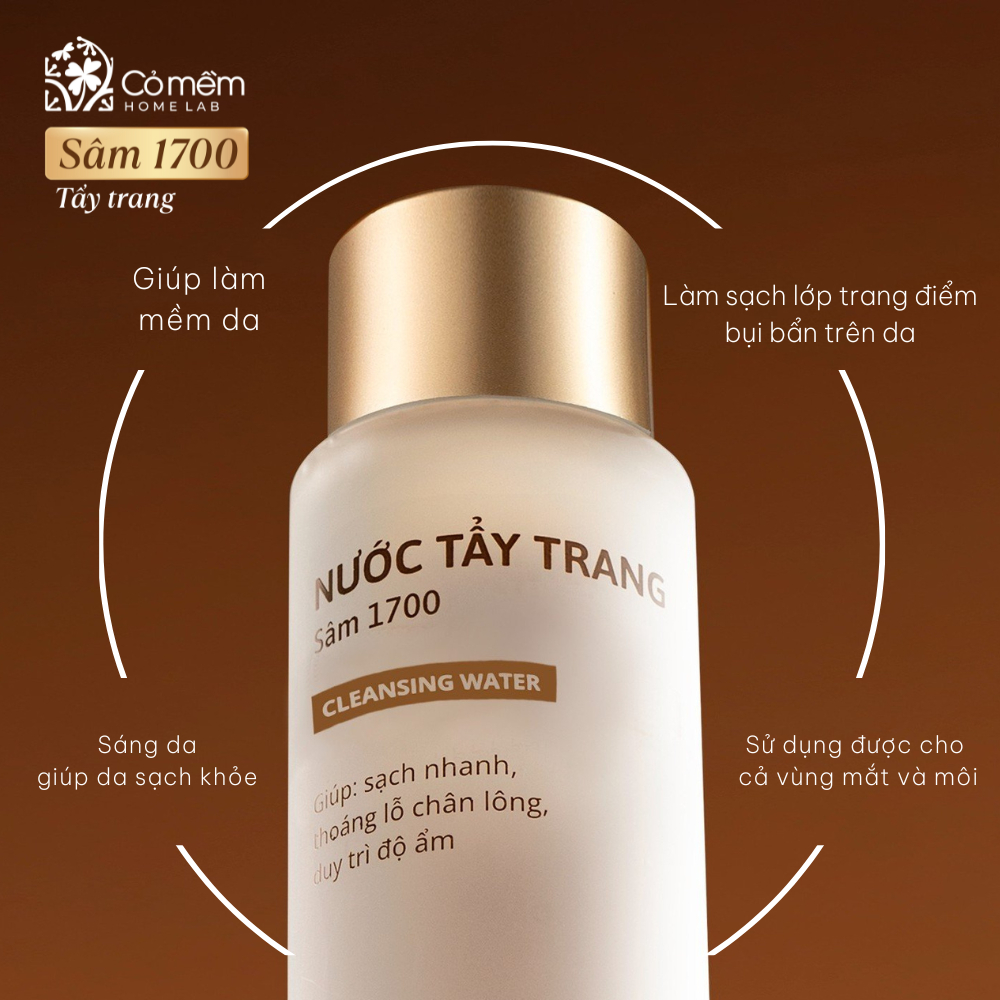 Nước Tẩy Trang Sâm 1700 Giúp Sạch Nhanh Duy Trì Độ Ẩm Ngăn Ngừa Lão Hoá Da Cỏ Mềm 150ml