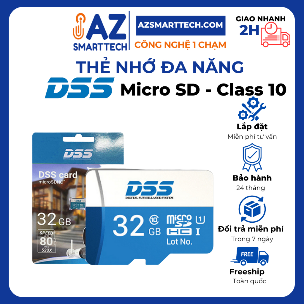 Thẻ nhớ DSS 32GB 64GB 128GB tốc độ 95MB/s Micro SD - Bảo hành chính hãng 100%