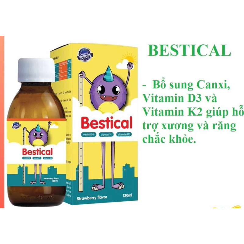Bestical bổ sung canxi và vitamin d3k2 giúp tăng chiều cao vượt trội cho bé + 1 phần quà cho bé