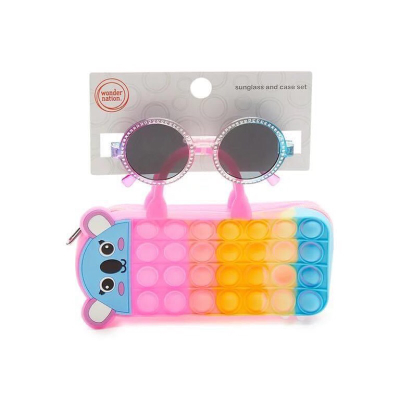 Kính mát kèm hộp sành điệu cho bé gái