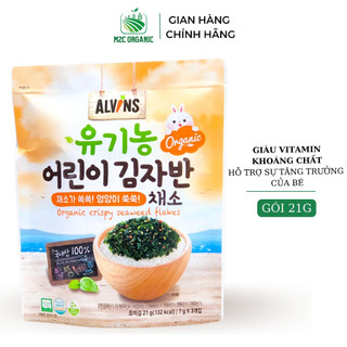 Rong biển rắc cơm hữu cơ vị hải sản, vị rau củ Alvins 21g tiện lợi giàu dinh dưỡng cho bé