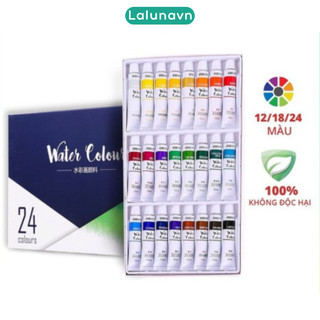 Màu nước dạng tuýp 12ml Deli- 12/18/24/36 màu Watercolor cho học sinh Lalunavn- B74