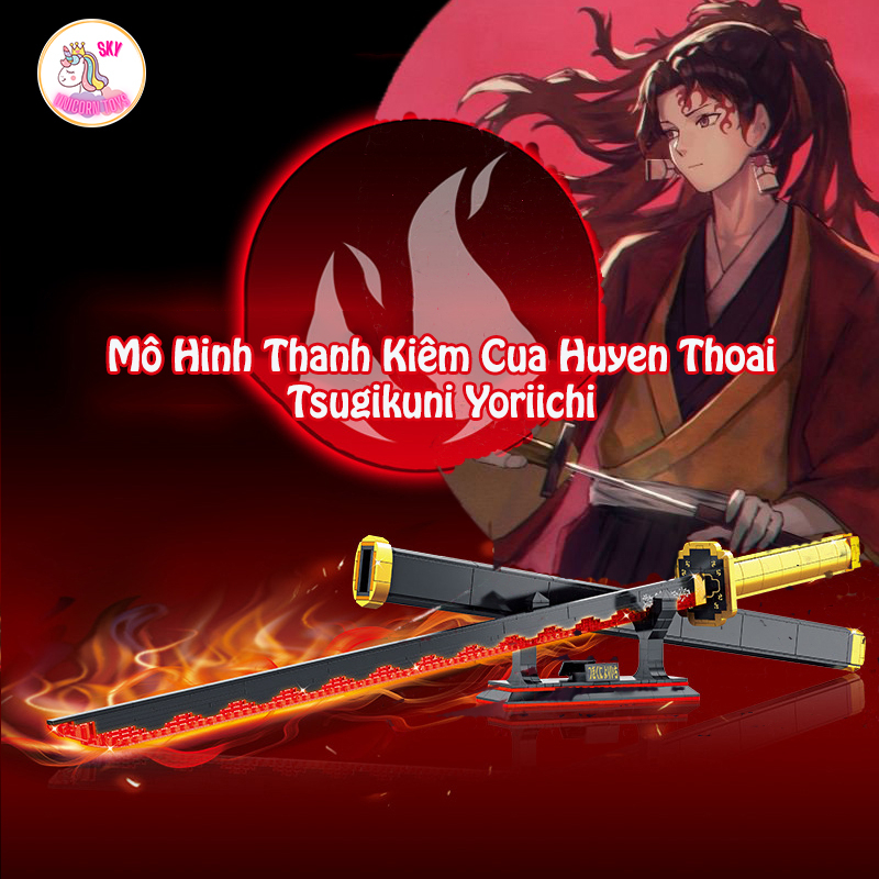 Đồ Chơi Lắp Ráp  Mô Hình Thanh Gươm Diệt Quỷ Của Huyền Thoại Kiếm Sĩ  Yoriichi Trong Demon Slayer DK1522