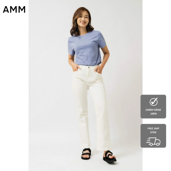Áo Phông NỮ AMM Organic Ngắn Tay, Dáng Vừa, Chất Liệu Vải Cotton Hữu Cơ, Mềm Mịn, Thân Thiện Cho Da,Màu Trơn W-TS22S-010