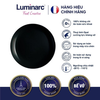 Bộ 6 Đĩa Thuỷ Tinh Luminarc Diwali Đen 25cm- LUDIP0867