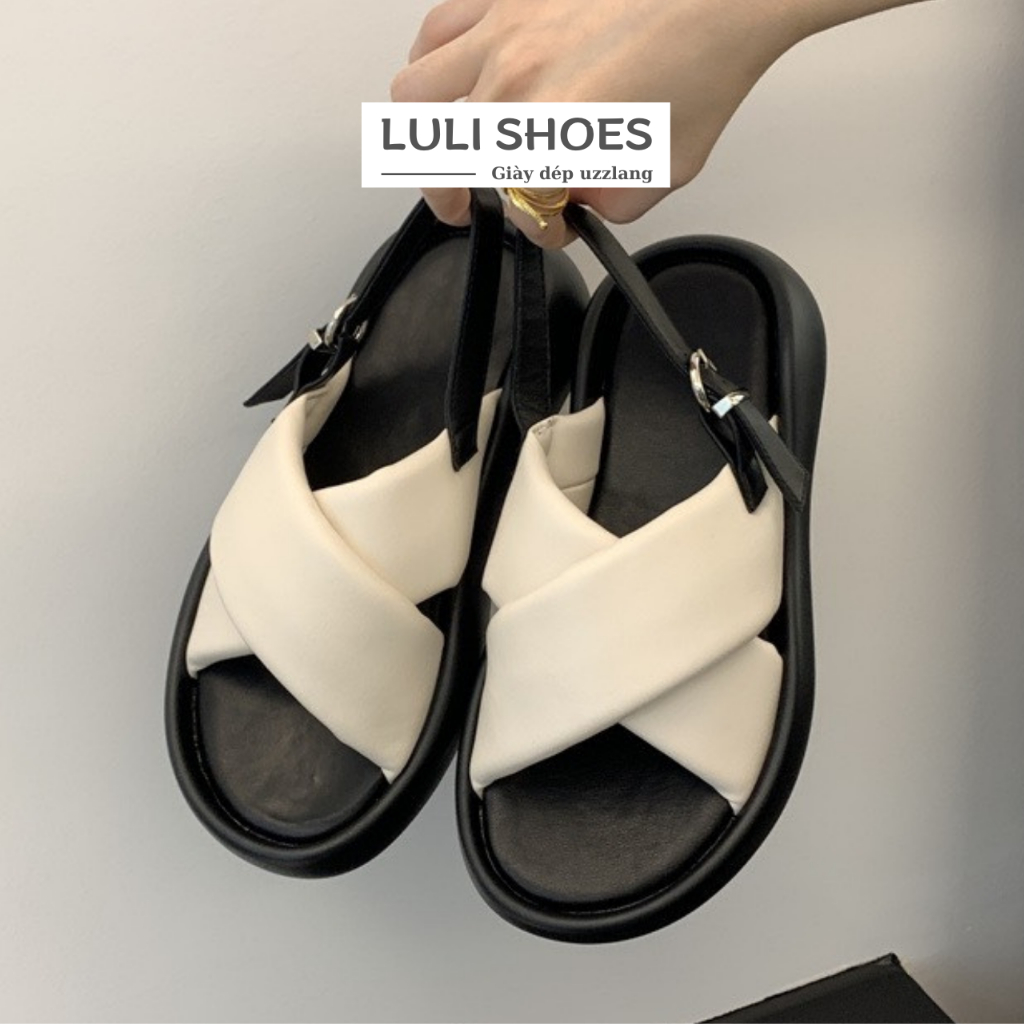 Dép nữ sandal nữ quai chéo,chất liệu da mềm đế bằng mềm mại chống trượt đi biển đi học du lịch mẫu mới 2023