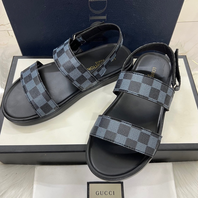 Dép nam quai hậu ô vuông xanh kèm video