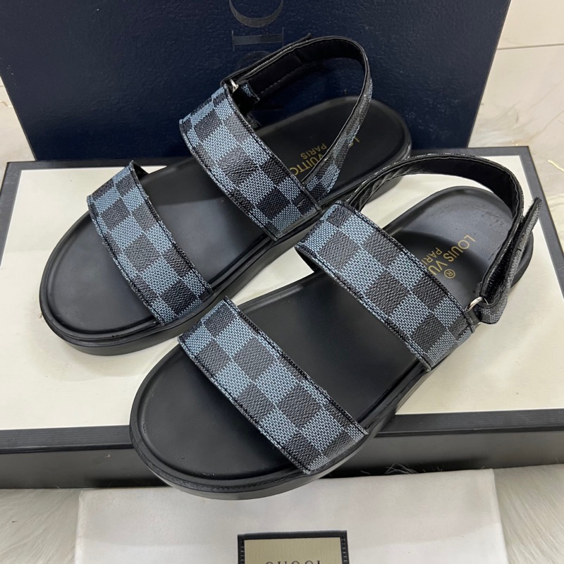 Dép nam quai hậu ô vuông xanh kèm video