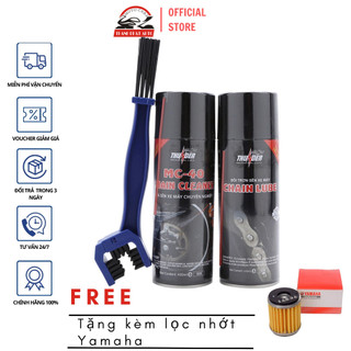 Bộ rửa sên MC-40 400ml, dưỡng sên Thunder Chain 400ml và bàn chải vệ sinh tặng kèm lọc nhớt yamaha
