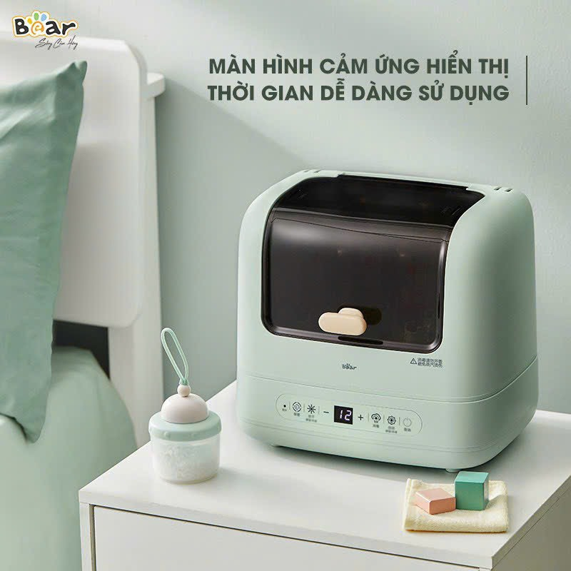 Máy Tiệt Trùng Bình Sữa Sấy Khô Bear SB-MTT17 10L Khử Trùng Đa Dụng Cụ Bình Sữa Núm Ti Giả Gặm Nướu Bát Đũa Của Bé