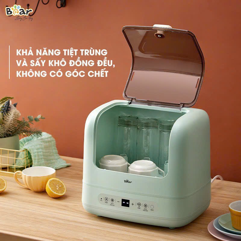 Máy Tiệt Trùng Bình Sữa Sấy Khô Bear SB-MTT17 10L Khử Trùng Đa Dụng Cụ Bình Sữa Núm Ti Giả Gặm Nướu Bát Đũa Của Bé