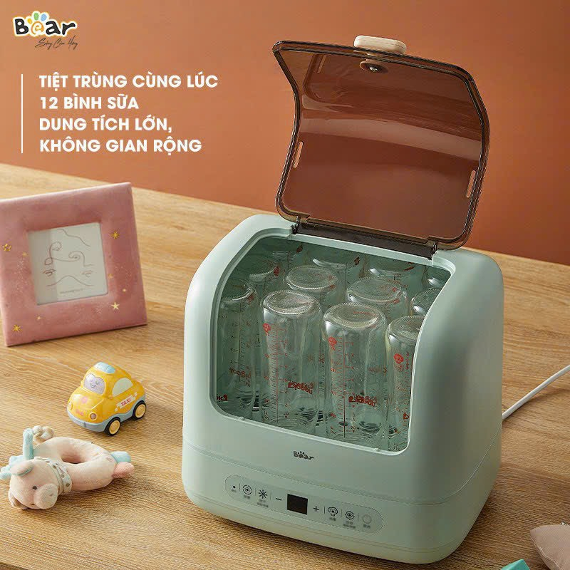 Máy Tiệt Trùng Bình Sữa Sấy Khô Bear SB-MTT17 10L Khử Trùng Đa Dụng Cụ Bình Sữa Núm Ti Giả Gặm Nướu Bát Đũa Của Bé