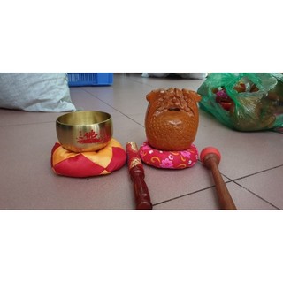 Chuông CNĐL 3in trơn 8cm, mõ mít lõi đặc biệt 9cm đế hoa