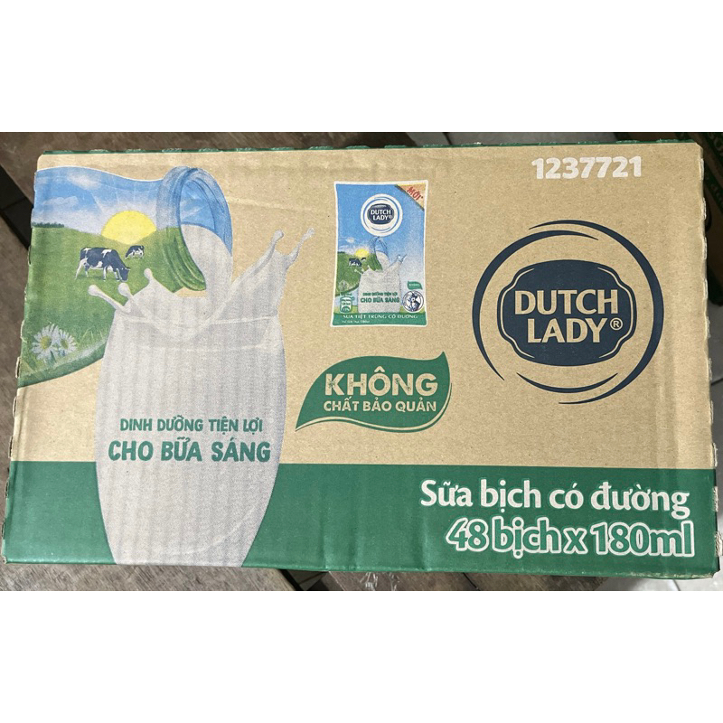 SỮA BỊCH CGHL CÓ ĐƯỜNG 180ML-48 bịch