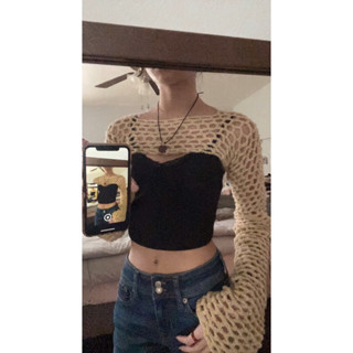 [Ảnh Thật] Áo Croptop Y2K crochet handmade.
