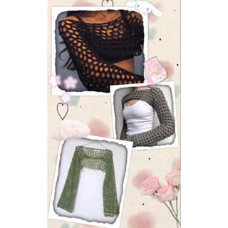 [Ảnh Thật] Áo Croptop Y2K crochet handmade.
