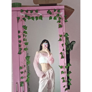 Áo Croptop Y2K crochet handmade.