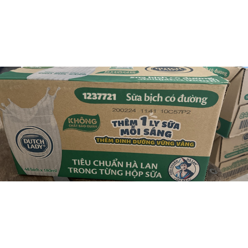 Sữa Bịch Có Đường CGHL- 180ml 48 bịch