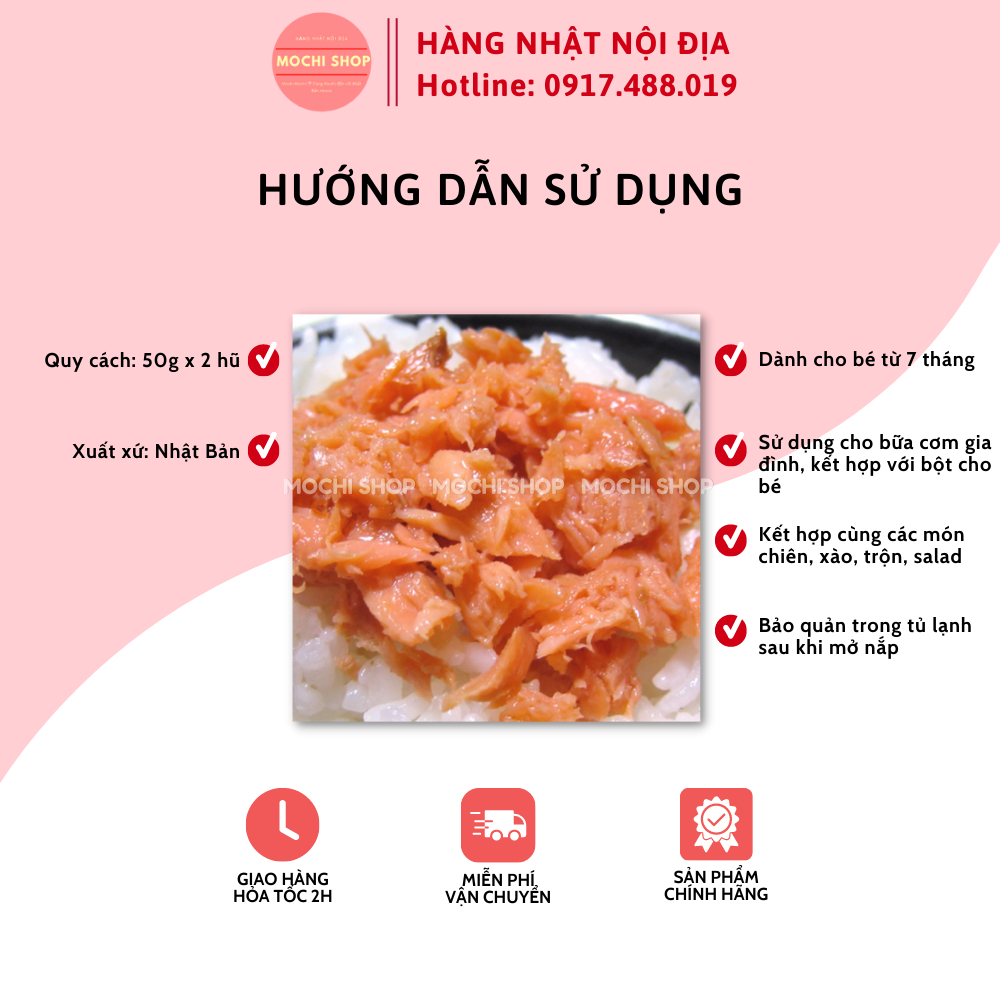 Ruốc cá hồi Maruha Nhật Bản 50g x 2 hũ, cho bé từ 9 tháng