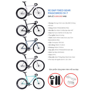 Xe đạp thể thao Fixed Magicbros CX7 khung nhôm (KHÔNG GỒM PHANH PHỤ)