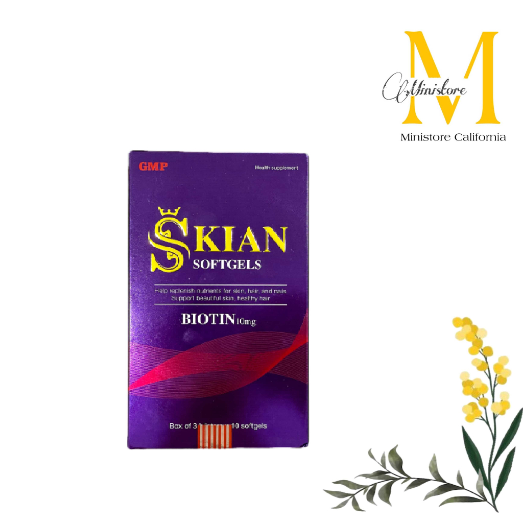 VIÊN UỐNG SKIAN BIOTIN SOFTGELS BỔ SUNG DƯỠNG CHẤT CHO DA, TÓC, MÓNG [HỘP 30 VIÊN]
