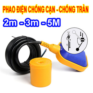 Phao điện bơm nước tự động chống cạn chống tràn bể cáp 2M, 3M hoặc cáp 5M