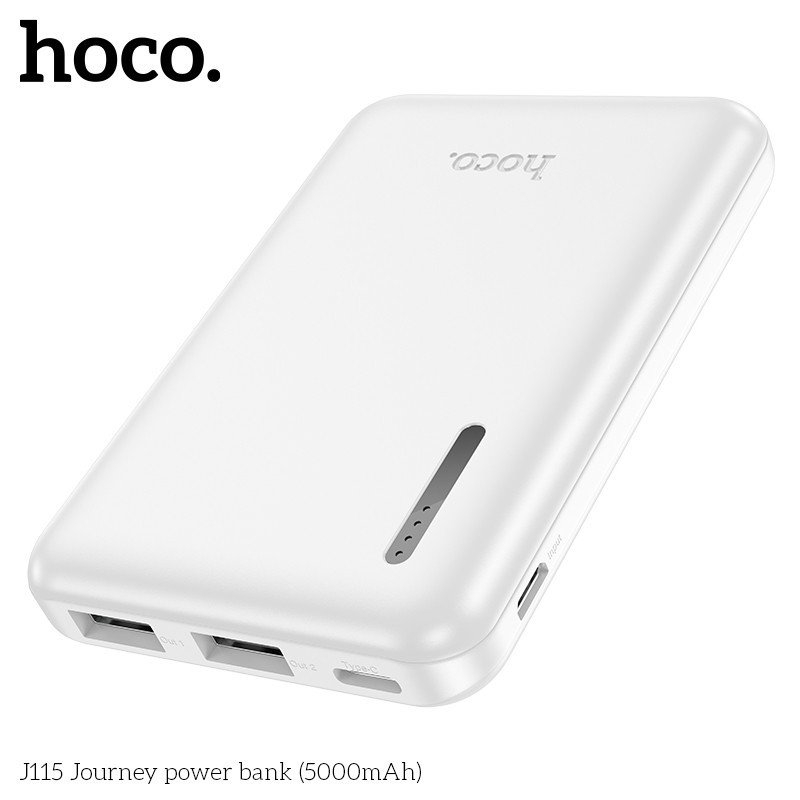 Pin Sạc Dự Phòng Mini Hoco J115, Dung Lượng 5.000Mah, Đầu ra: 5V / 2A, Đèn Báo LED Hiển Thị Mức Pin - Hàng Chính Hãng.