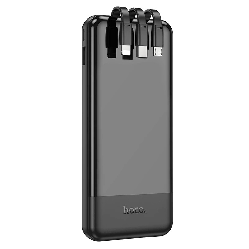 Pin Sạc Dự Phòng Hoco J114, Dung Lượng 10.000mAh, Đầu Ra 5V/2A, Kèm 3 Đầu Cáp, Màn Hình Led Hiển Thị - Hàng Chính Hãng.