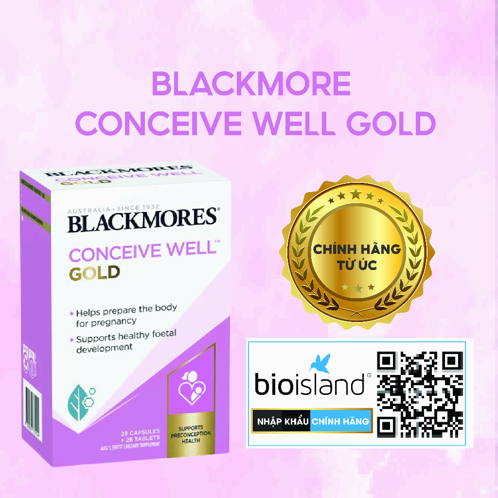 Bổ trứng Conceive Well Gold Blackmores viên uống tăng khả năng thụ thai của Úc 56 viên