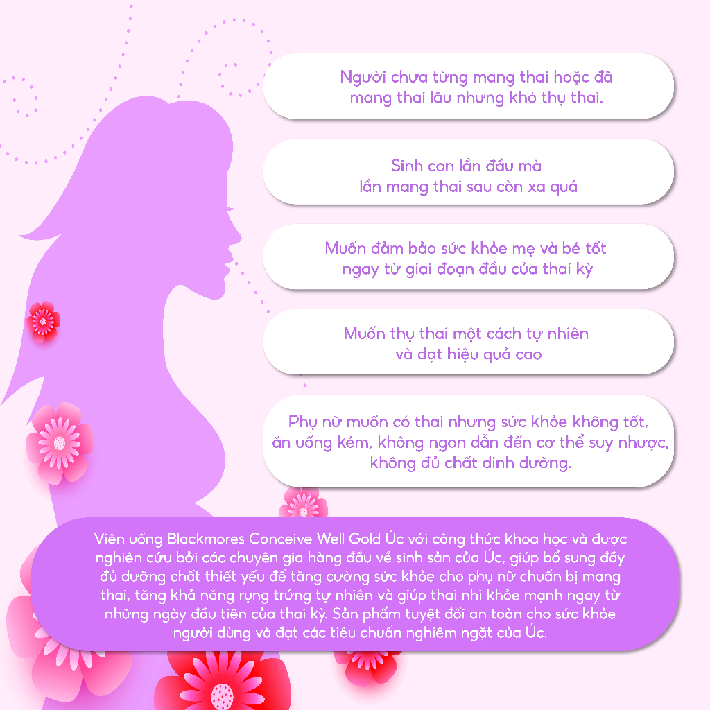 Bổ trứng Conceive Well Gold Blackmores viên uống tăng khả năng thụ thai của Úc 56 viên