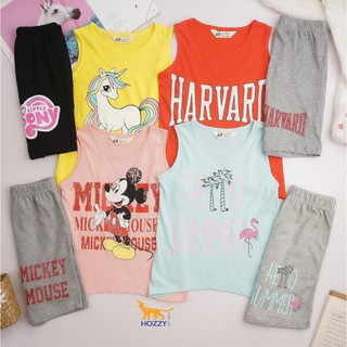 Bộ thun sát nách H&M cho bé gái - thun cotton xuất dư