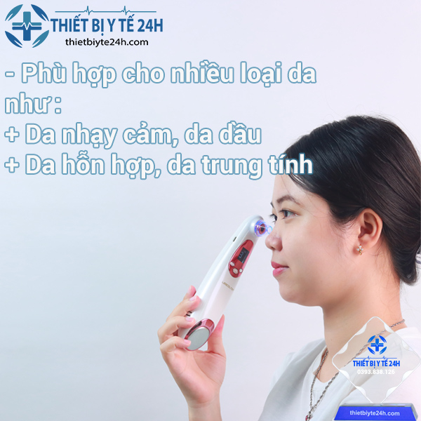 Máy hút mụn mini cầm tay cao cấp,may hut mun nóng lạnh,hút mịn cám,mụn đầu đen Lescolton