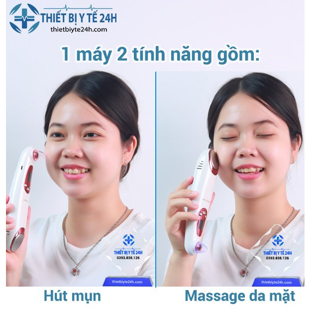Máy hút mụn mini cầm tay cao cấp,may hut mun nóng lạnh,hút mịn cám,mụn đầu đen Lescolton