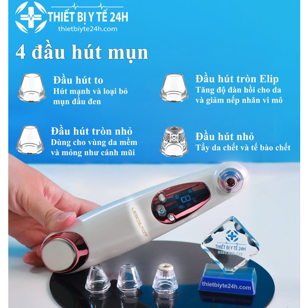 Máy hút mụn mini cầm tay cao cấp,may hut mun nóng lạnh,hút mịn cám,mụn đầu đen Lescolton