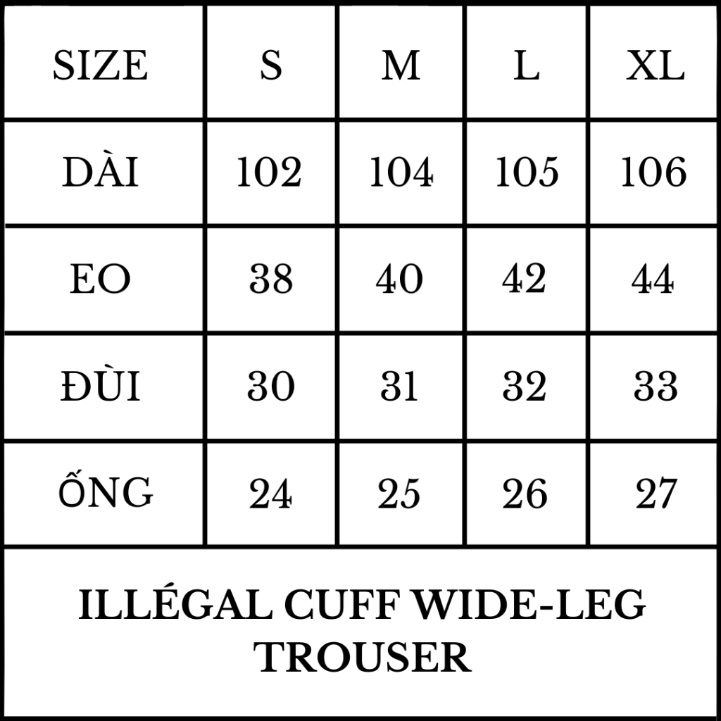 ILLÉGAL Quần Âu Ống Rộng Gấu Lơ Vê - CUFF WIDE LEG TROUSER